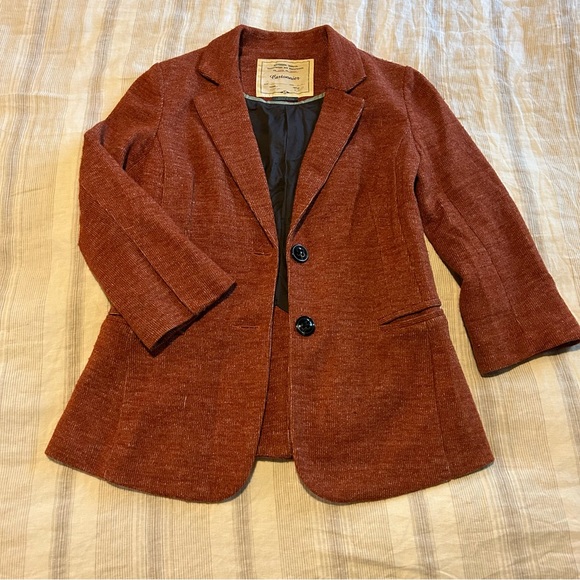 Rust coloured knit blazer from Anthropologie - Picture 2 of 6